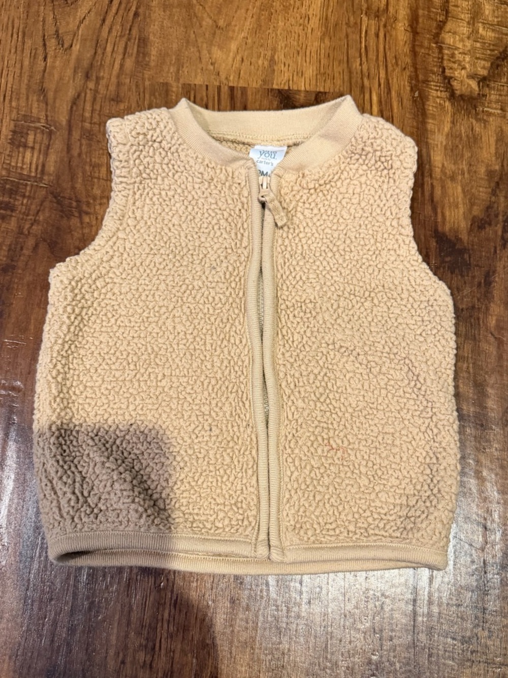 Beige Sherpa Zip Vest